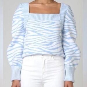 Chic Zebra Patterned Women's Sweater